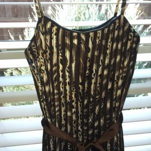 Cute midi leopard and black striped dress